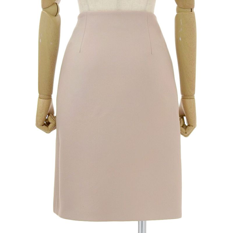 Prada 2020item Stretch Wool Knee Length Wrap Skirt 36 Women's Beige Pink