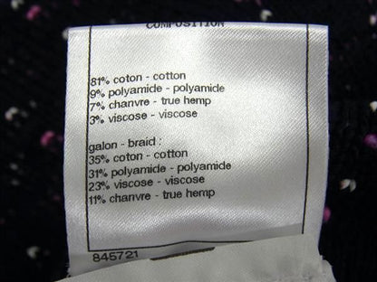 Chanel 21P P70494 Coco Mark Tweed Setup Cardigan Skirt 38 Clothing