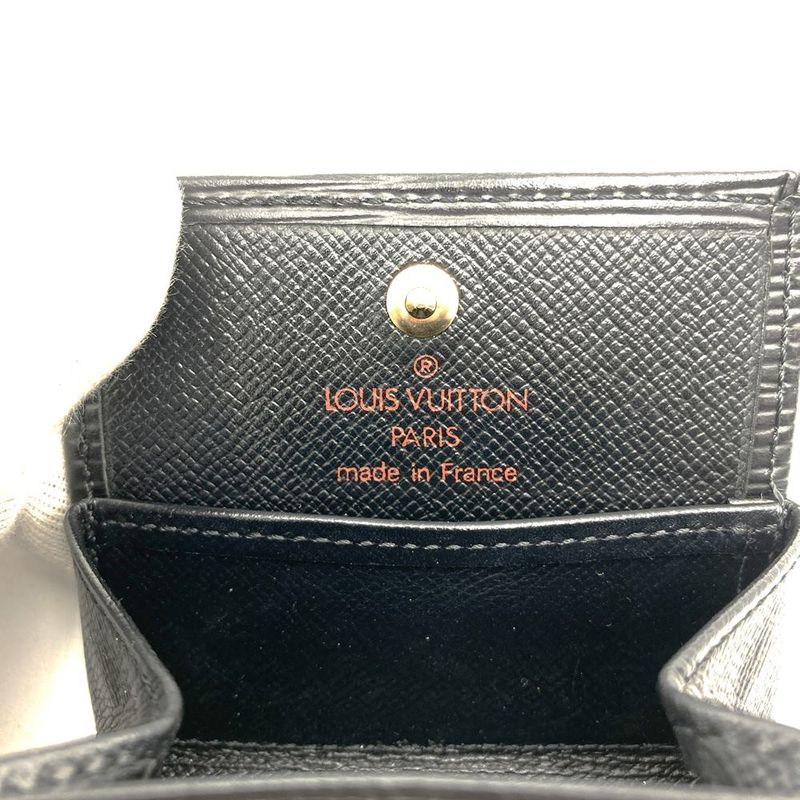 Louis Vuitton Epi Porte Monet Boite Coin Case Wallet Noir Black Ladies Men