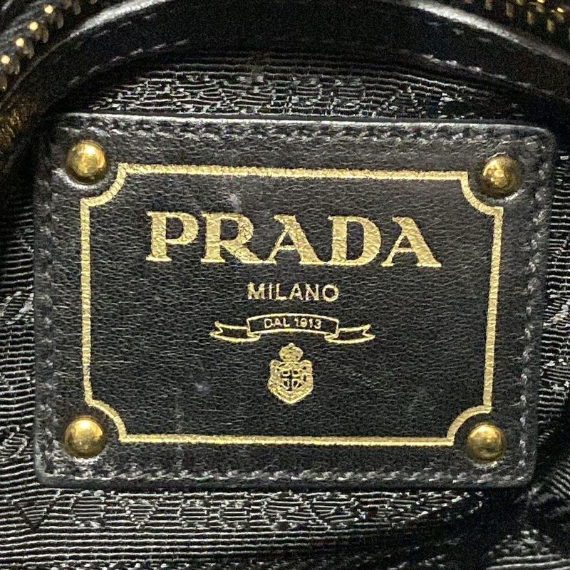 Prada Tote Bag - Bn1760 Black X Light Pink X Multi Leather Tag/ribbon Leather