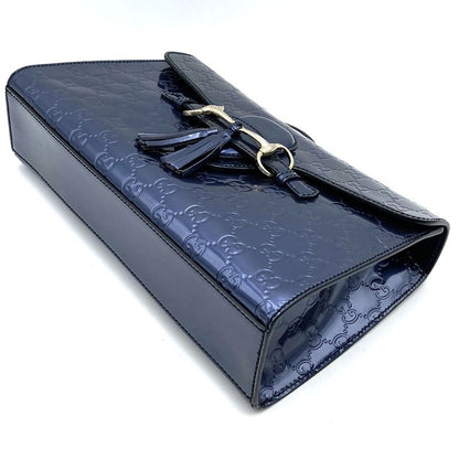 Gucci 295402 Handbag Shoulder Bag Navy/blue/gold Blue/gold Enamel Ladies