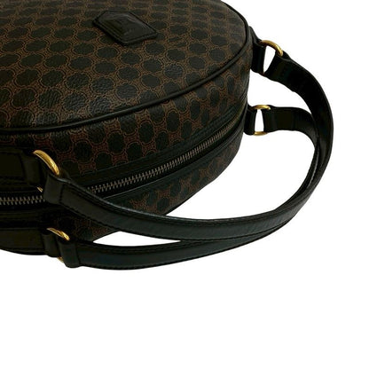 Celine Vintage Macadam Blason Triomphe Pattern Leather Handbag Mini Boston Bag