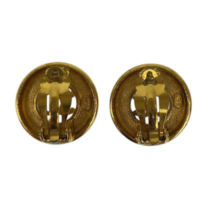 Chanel Vintage Coco Mark Gold Metal Earrings 97 Engraved A Ladies 504817