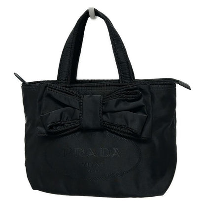 Prada Handbag Logo Jacquard Black Ribbon