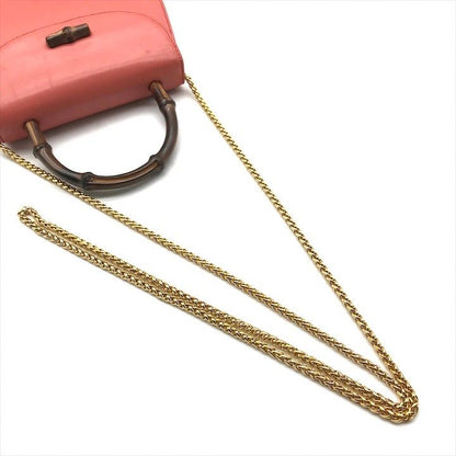 Gucci Bamboo 2-Way Hand Chain Shoulder Bag Pink