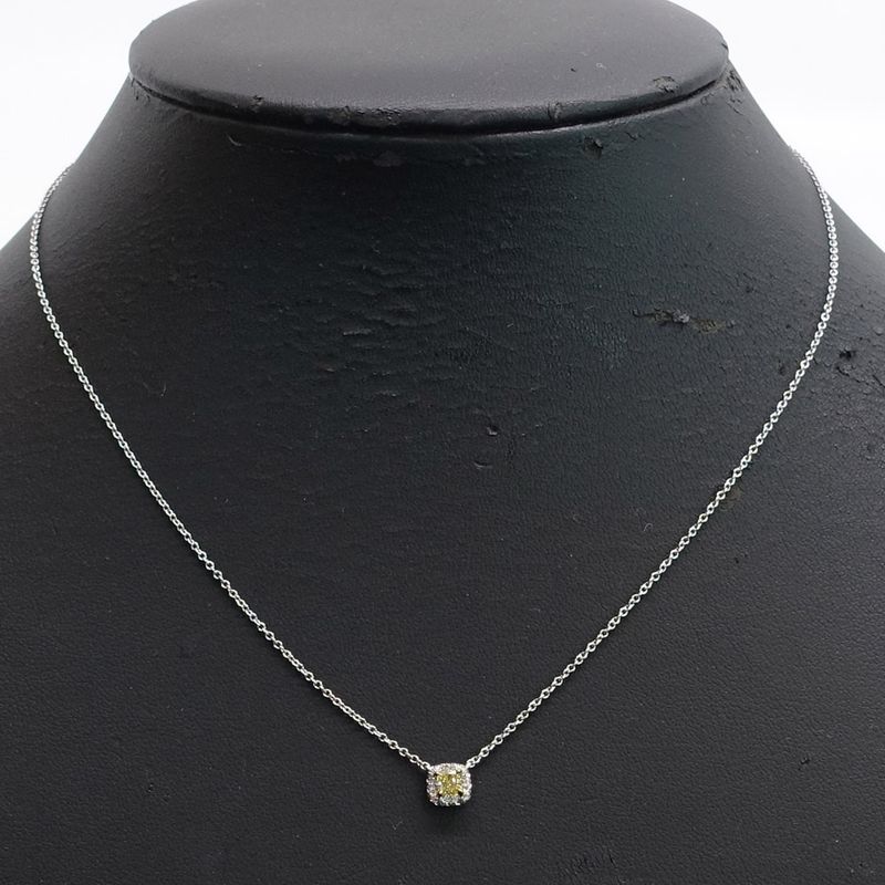 Tiffany & Co Pt950 18K Yellow Gold Soleste Yellow Diamond Necklace