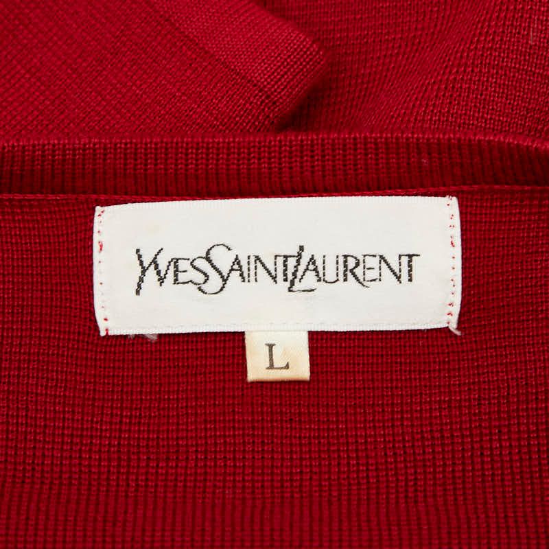 Saint Laurent Knit Dress Size: L Red Wool Women's Saint Laurent