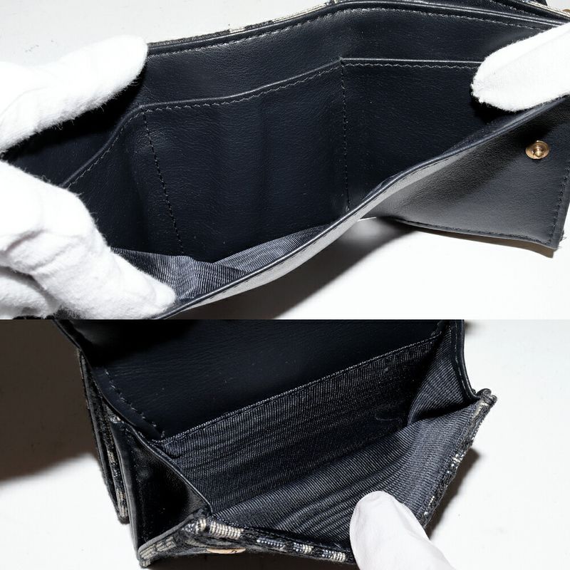 Dior Trifold Wallet With Coin Purse Oblique Saddle Compact Wallet Canvas X Calf
