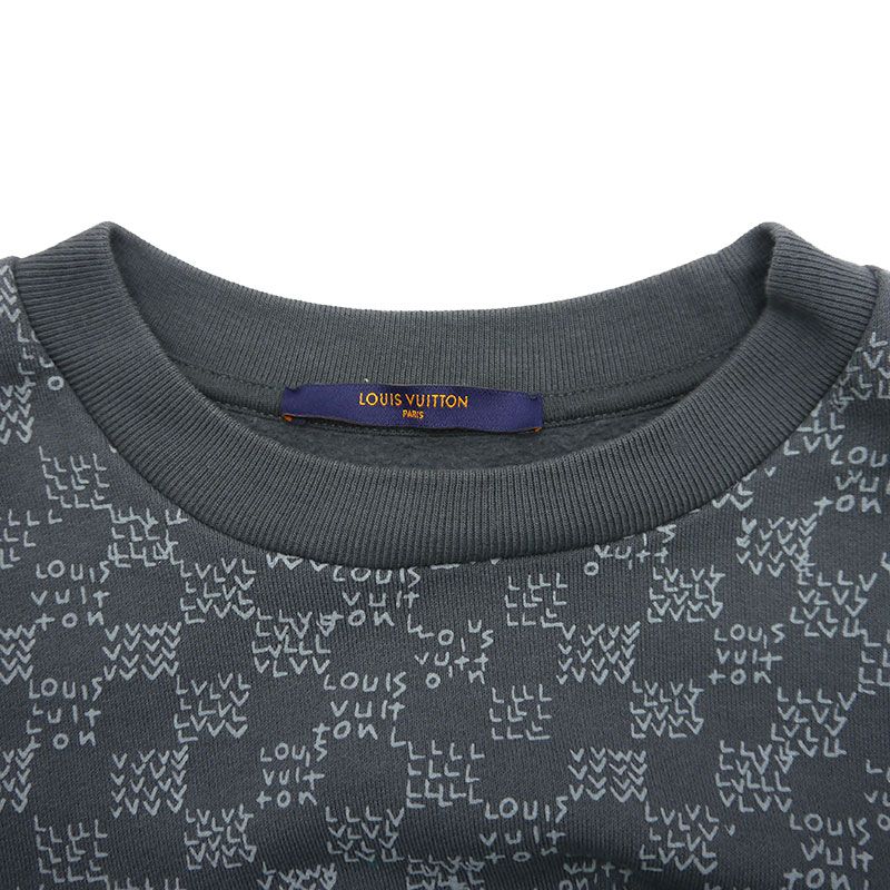 Louis Vuitton Sweatshirt Damier Spread Size M Gray