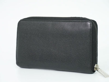 Authentic Chanel Coco Mark Round Zipper Long Wallet Long Wallet Caviar Skin