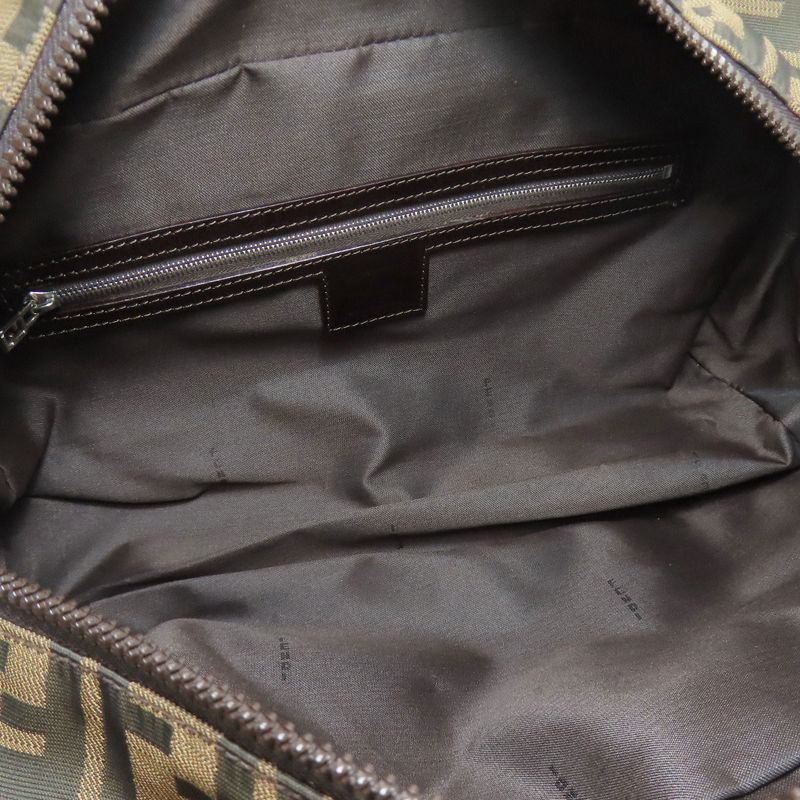 Fendi Zucca Pattern Handbag Canvas Leather Women