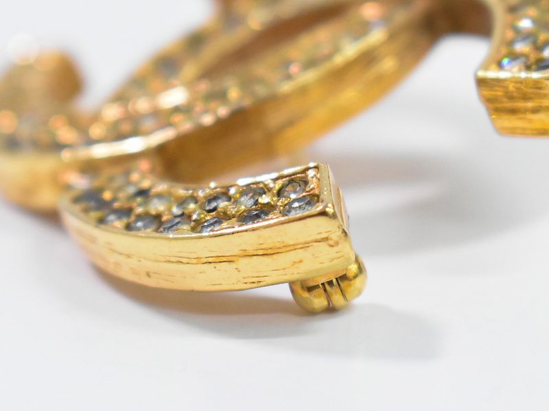 Authentic Chanel Coco Mark Rhinestone Brooch GP Gold Plated Coco Mark Accessorie