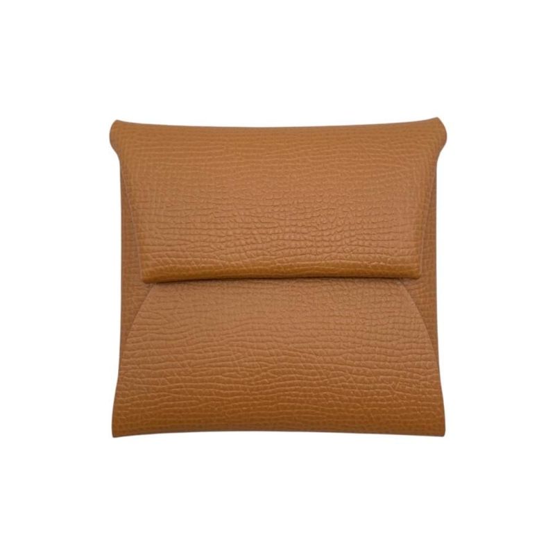 Hermes Coin Case Bastia B Engraved Epson Gold Brown Silver Hardware Hermes