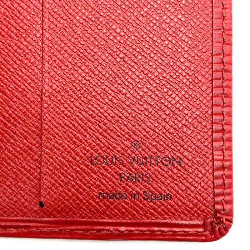 Louis Vuitton M63317 Portobier 6 Carte Cles Di Bifold Wallet Epi Red PVC Ladies