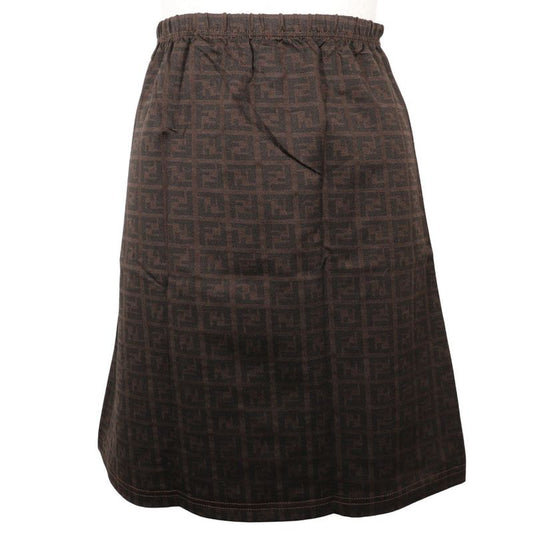 Fendi Zucca Nylon Brown Women's Mini Skirt