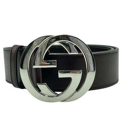 Gucci Belt GG Logo Silver Leather