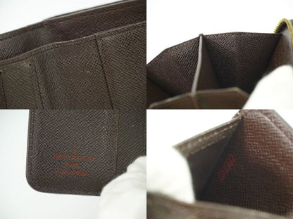 Authentic Louis Vuitton LV Compact Zip Damier Ebène Fold Wallet Brown N61668