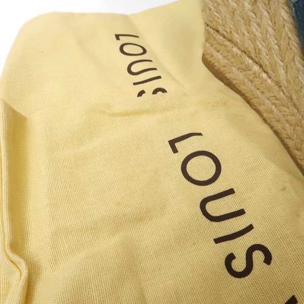 Louis Vuitton Monogram Denim Wedge Sole Sandals 36 Espadrilles Louis Vuitton