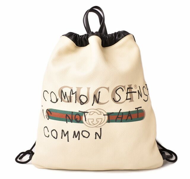 Gucci Backpack Drawstring Gucci Coco Capitan Collaboration Print White Black