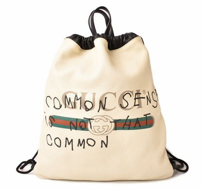 Gucci Backpack Drawstring Gucci Coco Capitan Collaboration Print White Black