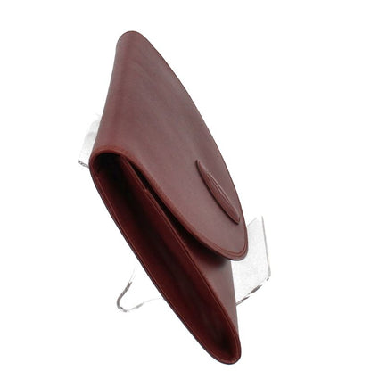 Cartier Must Line Clutch Bag Leather Ladies Clutch Bag Wine Red Excellent