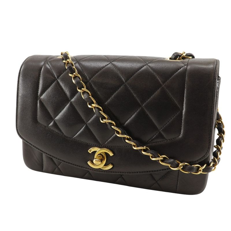 Chanel Diana Flap 22 Chain Shoulder Matelasse A01164 Lambskin Black Ladies