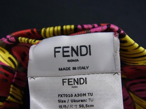 Fendi 100% Silk Allover Headband Hair Accessory Women's Multicolor