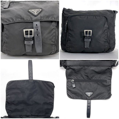 Prada Shoulder Bag Black NERO Tessuto Bt8994