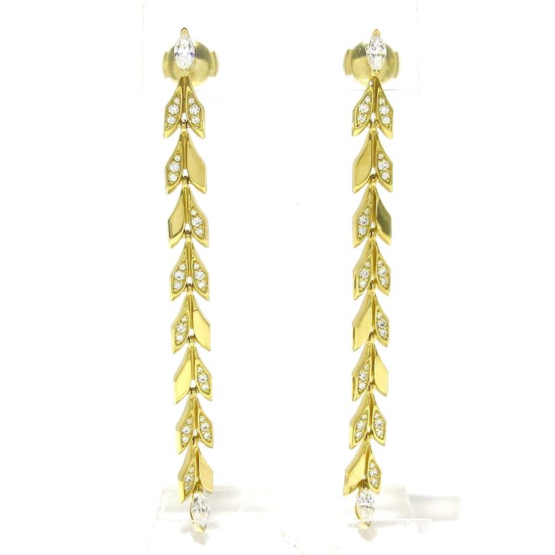 Tiffany & Co Earrings Victoria Vine Drop 18K Yellow Gold X Diamond Victoria /
