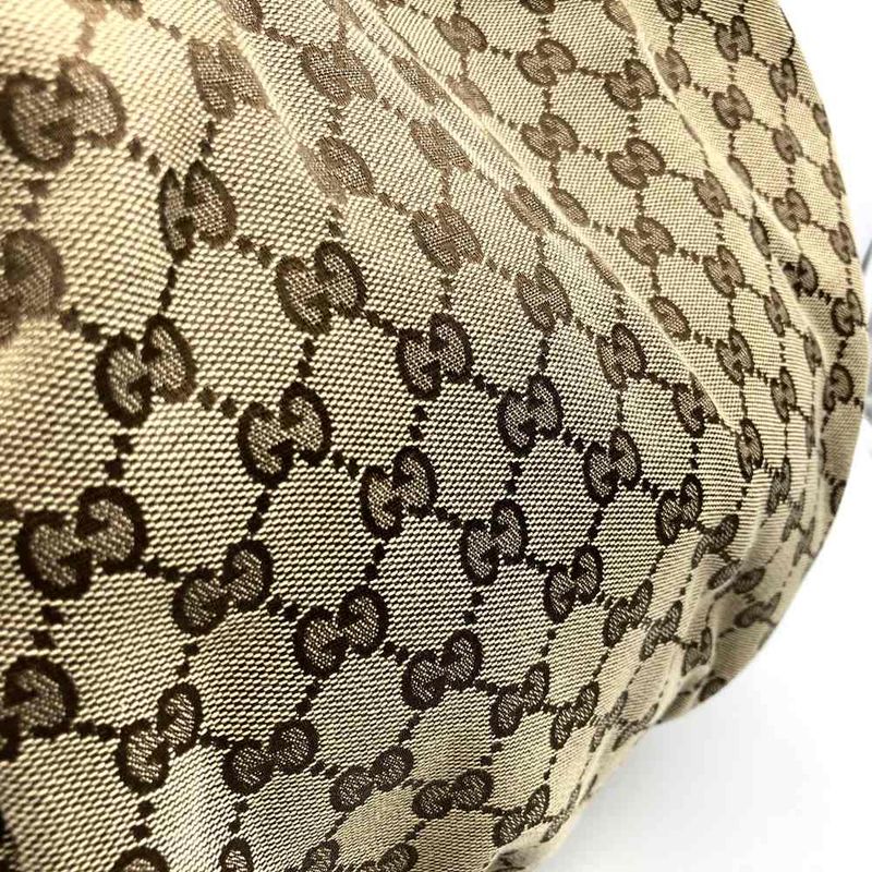 Gucci 203528 Tote Shoulder Bag GG Canvas Beige And Black Women Men Fashion