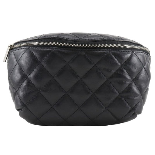 Chanel Matelasse Belt Bag Uniform Lambskin Black Women's Waist Bag
