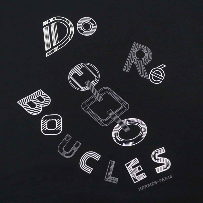 Hermes 23SS 3h4611dl Do Re Boucles Do Re Boucles Cotton Short Sleeve T-shirt