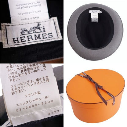 Hermes Hat Linen Women's French 57 Gray