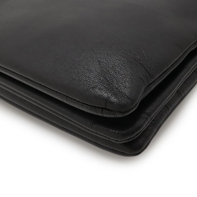 Celine Trio Small Shoulder Bag Shoulder Pouch Pochette Crossbody Leather Black