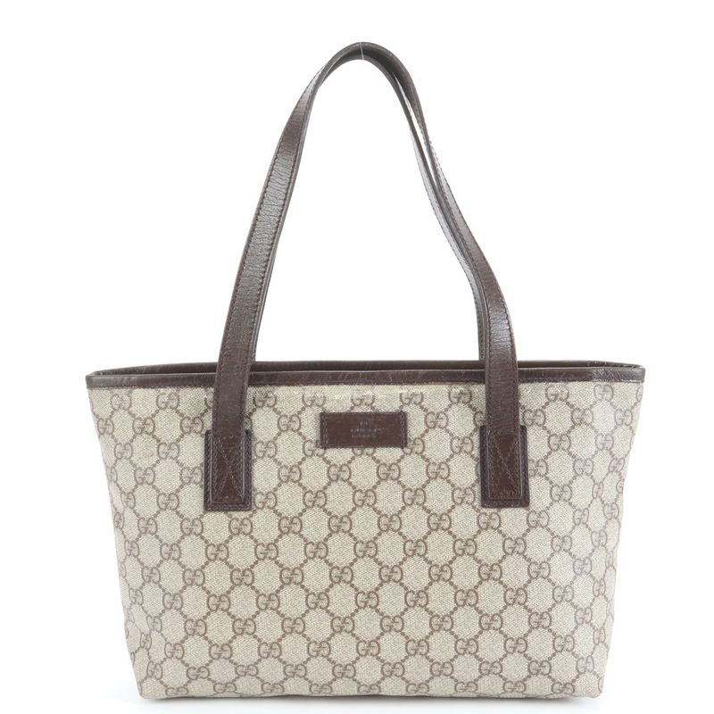 Gucci GG Supreme Leather Tote Bag Shoulder Hand Brown 181086 Women's ERE Cw47-2