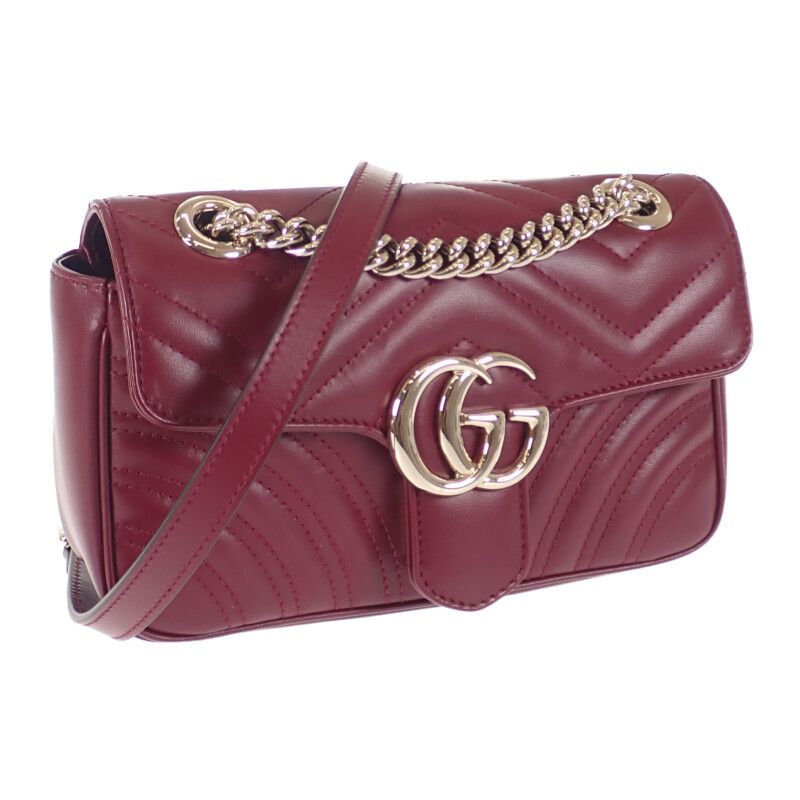 Gucci GG Marmont Mini Shoulder Bag 446744aadpj6207 Leather Rosso Ancora