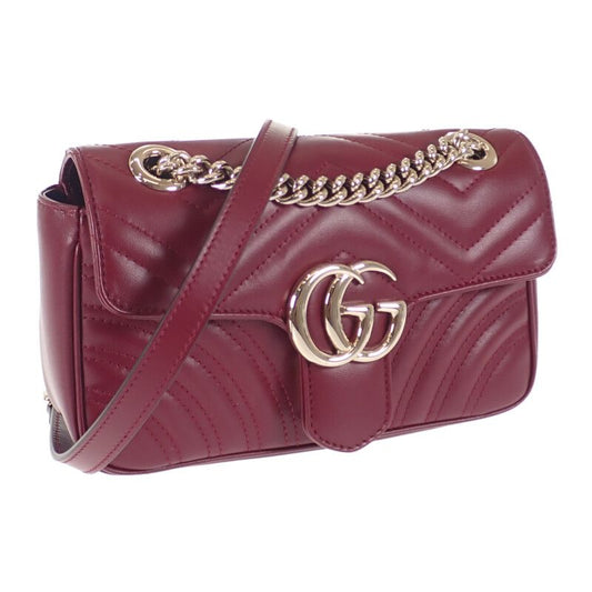 Gucci GG Marmont Mini Shoulder Bag 446744aadpj6207 Leather Rosso Ancora
