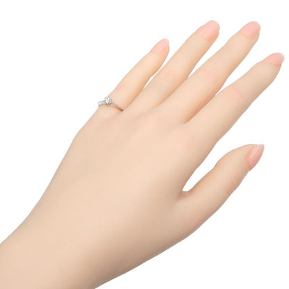 Tiffany & Co Solitaire Pt950platinum And Diamonds #8.5 Ladies 1.9g Ring