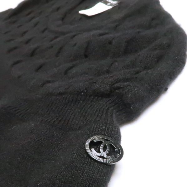 Chanel Knit Dress P46849 Cashmere Blend #38 Mini Length Black Chanel