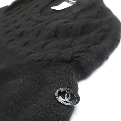Chanel Knit Dress P46849 Cashmere Blend #38 Mini Length Black Chanel