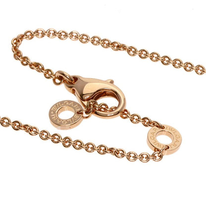 Bvlgari Bulgari Open Work Diamond Shell Necklace 18K Pink Gold Ladies