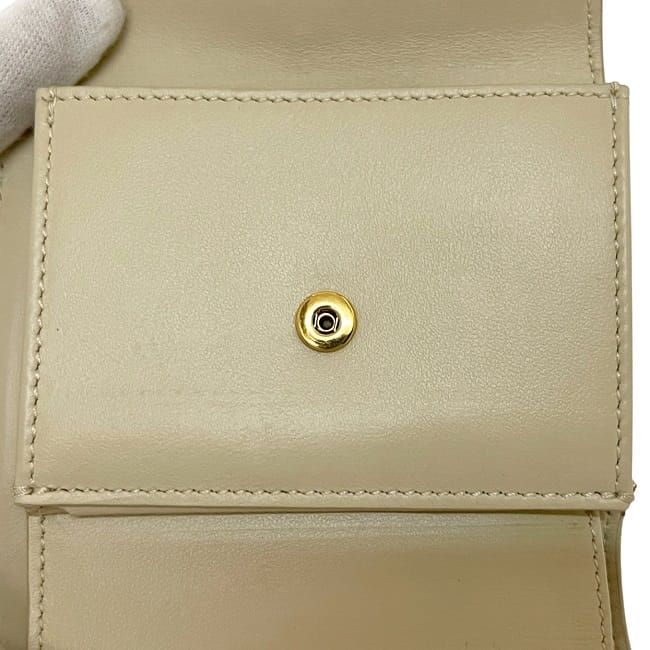 Celine Bifold Wallet Small Strap Wallet Cream Beige