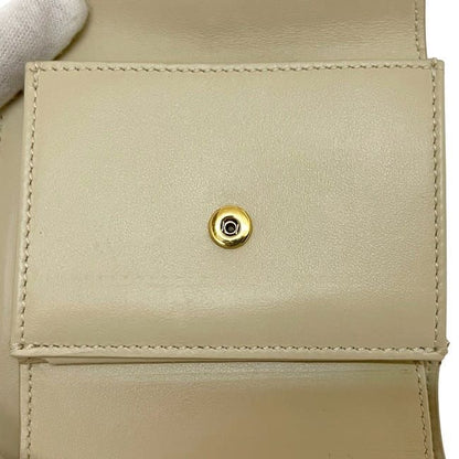 Celine Bifold Wallet Small Strap Wallet Cream Beige