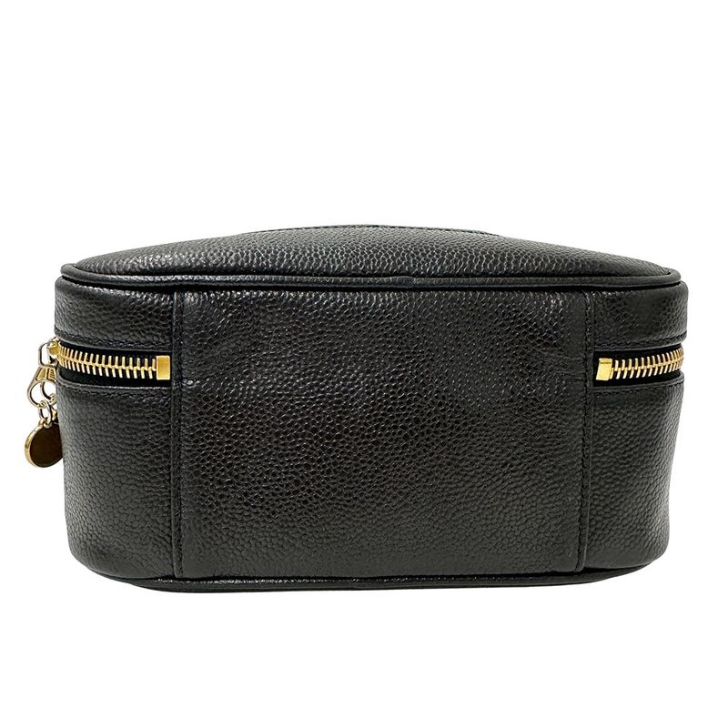 Chanel Bag Women's Branded Handbag Matelasse Leather Black Gold Hardware Vanity