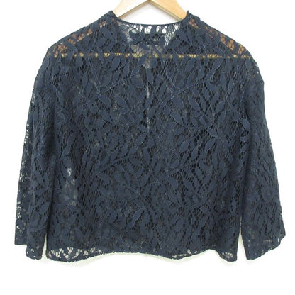 Christian DIOR Raf Simons Period Sheer All Lace Blouse Shirt Size F34 Navy