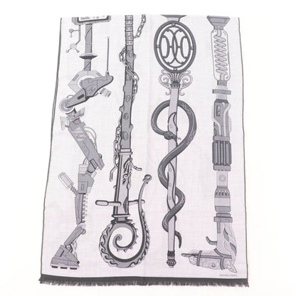 Hermes Rectangle 63 X 180cm (70.87in) Catsouna Cashmere Silk Gris Cine Clesle /