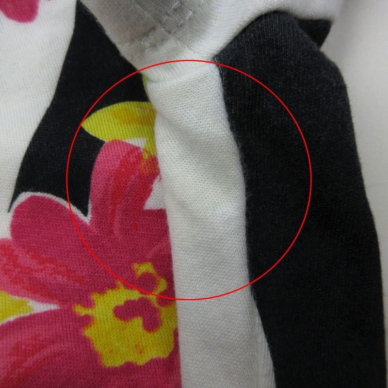 Christian Dior 04ss Dolls Stripe Floral V-Neck T-Shirt Short Sleeves Size M