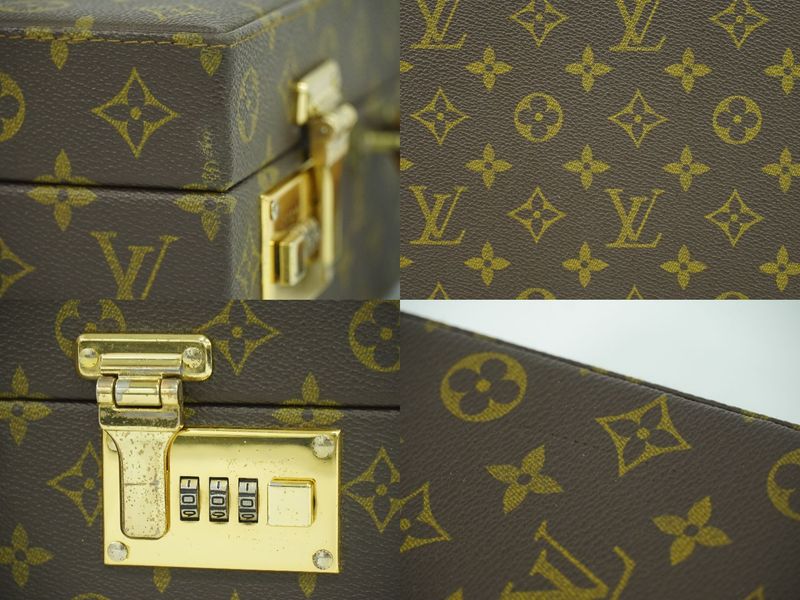 Authentic Louis Vuitton LV Crusher Monogram Attache Case Handbag Brown M53124