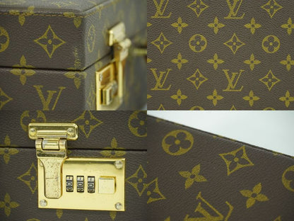 Authentic Louis Vuitton LV Crusher Monogram Attache Case Handbag Brown M53124
