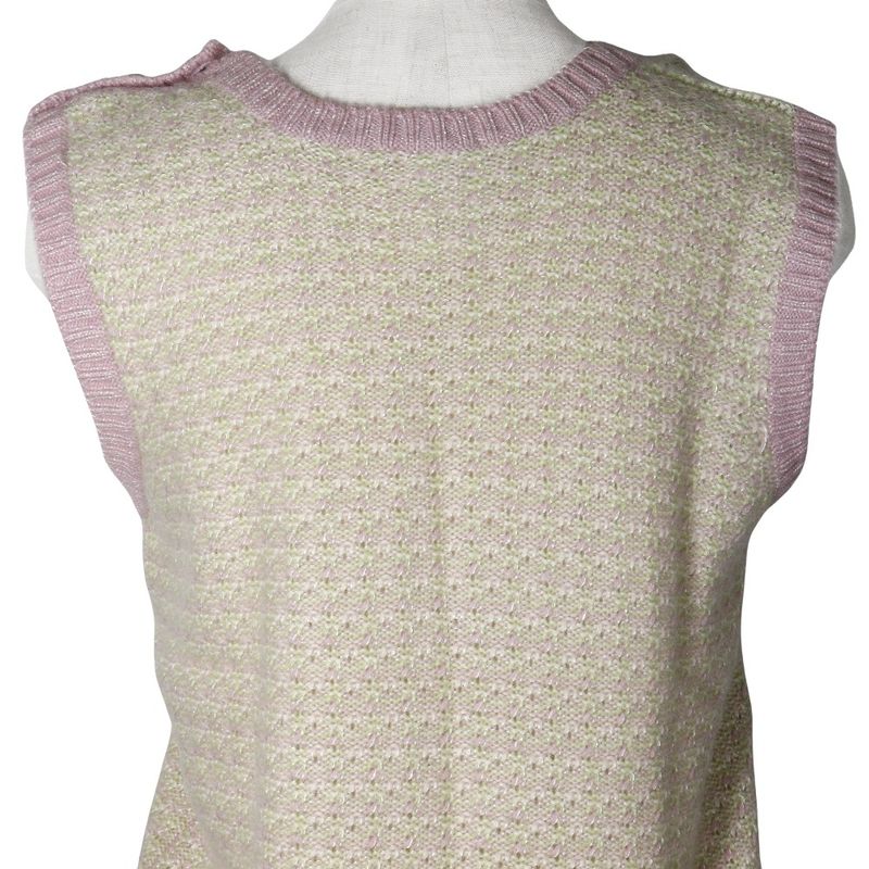 Chanel Knit 05P P25397v01844 Cashmere And Rayon Pink/yellow Green Ladies Vest